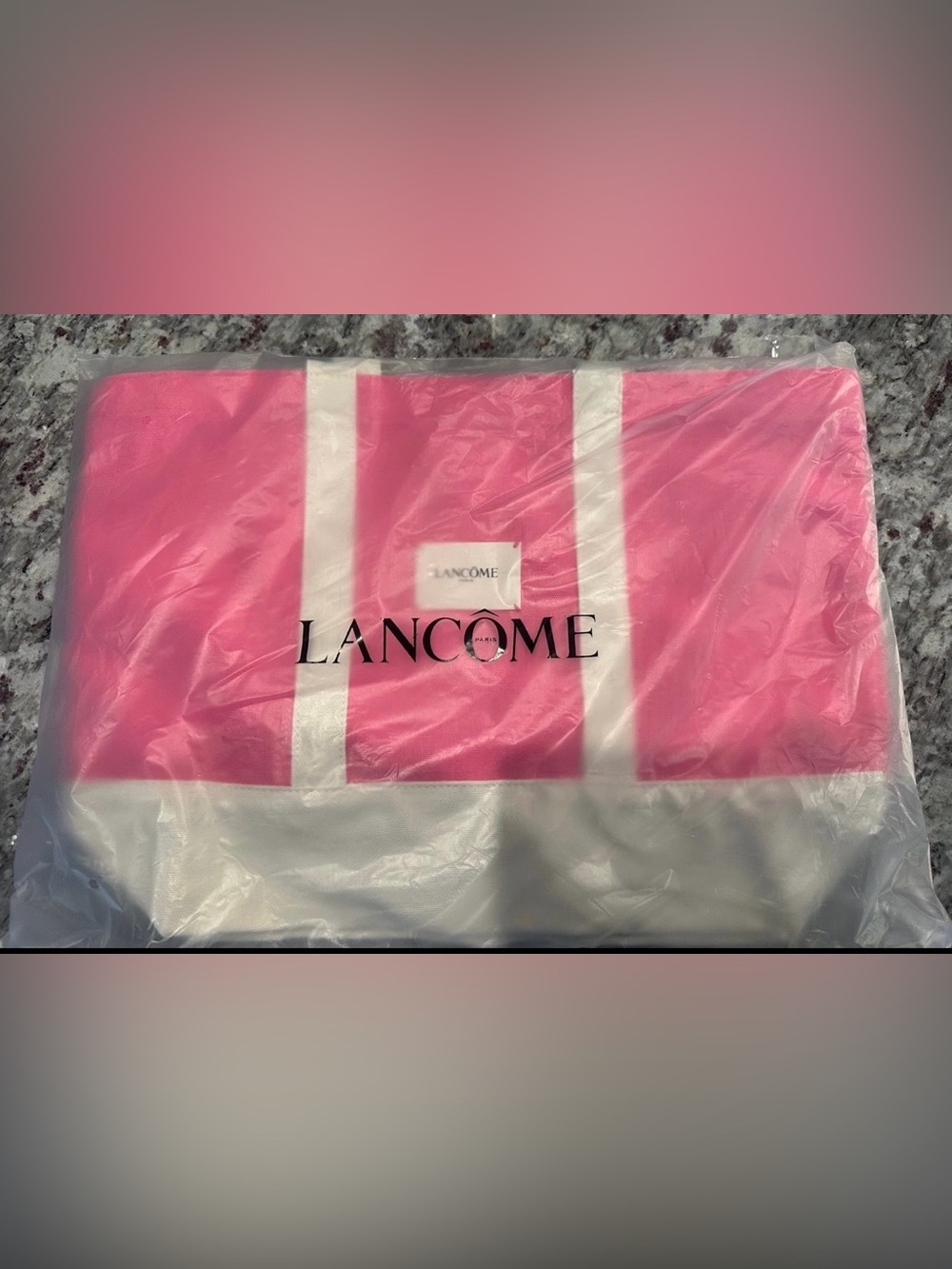 Lancôme Pink and cream Cosmetic Tote